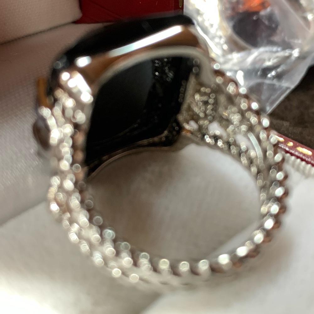 NEW Sterling Silver ONYX LARGE Faceted Cut Twisted Ring Joya Judy Crowell SIZE 8 - Picture 10 of 16